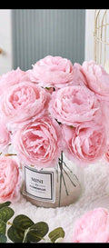 12/24pcs Artificial Peony Flowers Simulated Peony Flower Heads With Stems For Wedding Party Decoration, Cake Decoration And Home Living Room Table Centerpieces,Fake Plants,Fall Decor,Room,Desk,Garden Decor,Room Decoration Stuff