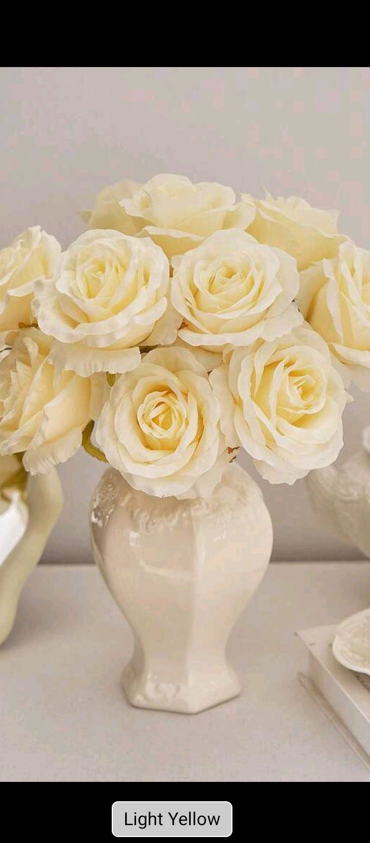 6pcs 3.9-Inch Artificial Silk Rose Flowers, Fake Rose Bouquet, Suitable For Bridal Wedding, Wreaths, Centerpieces, Parties, Home & Kitchen Decor