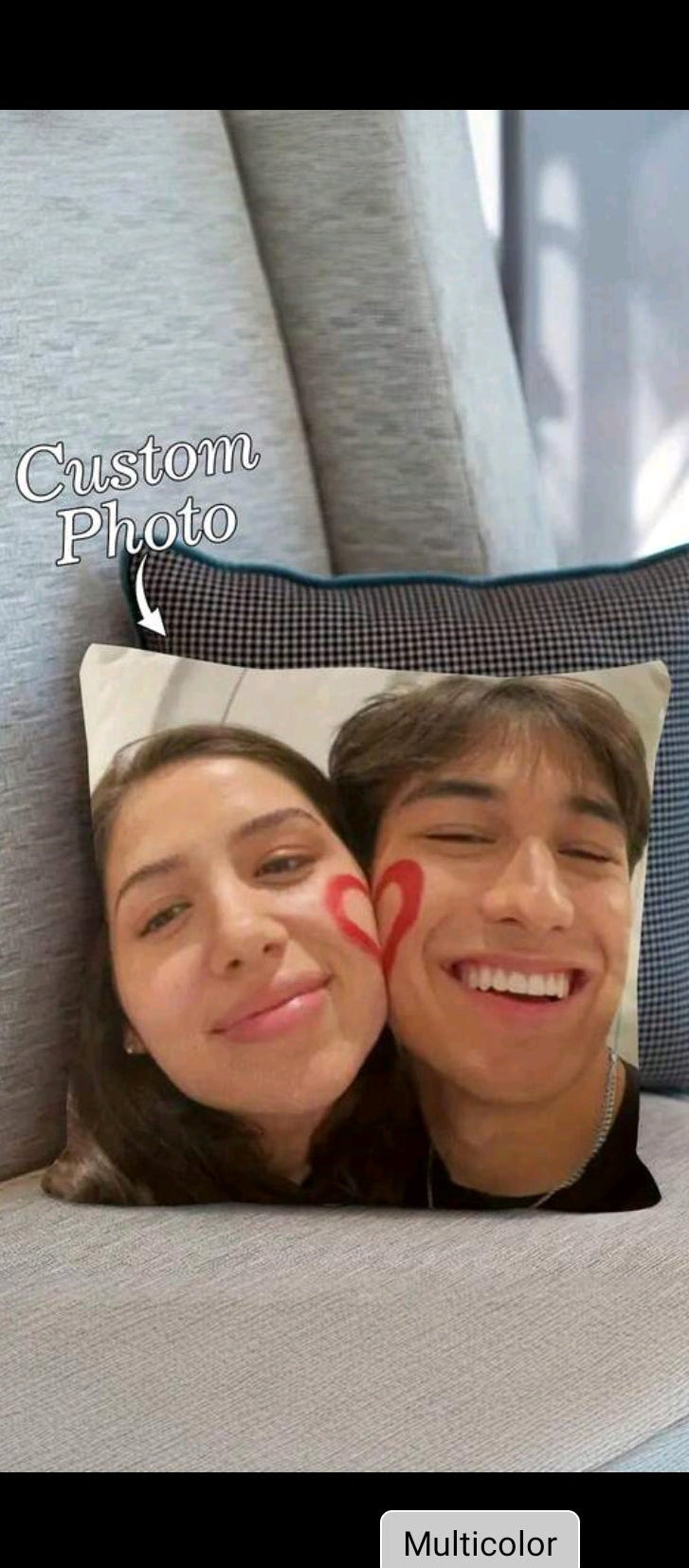 1pc Customized Pillowcase Suitable For Home Decoration, Valentine's Day, Christmas, Thanksgiving, Youth Photos, Couple Photos, Family Photos, Breathable, Lightweight, Washable, Funny, Cute, Love, Soft, Comfortable, Elegant, Simple, Custom, Ideal Gifts
