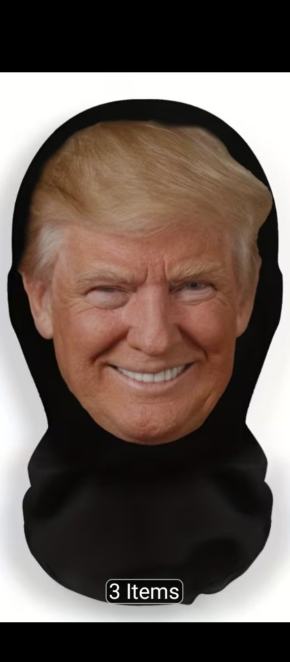 1pc Face Mesh Mask, Funny Mask, Realistic Trump Role-playing Adult Prank Mask, Harris Mask