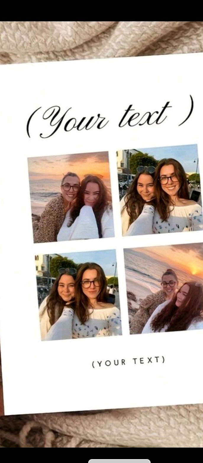 Personalized Photo Insert Birthday Anniversary Wedding Graduation Card - Custom Text & Elegant Design - For Couples, Him, Her, Clients, Friends - With Optional Decoration - Ideal Gift For Any Occasion, Special Event, Creative Layout, Premium Paper, Couple
