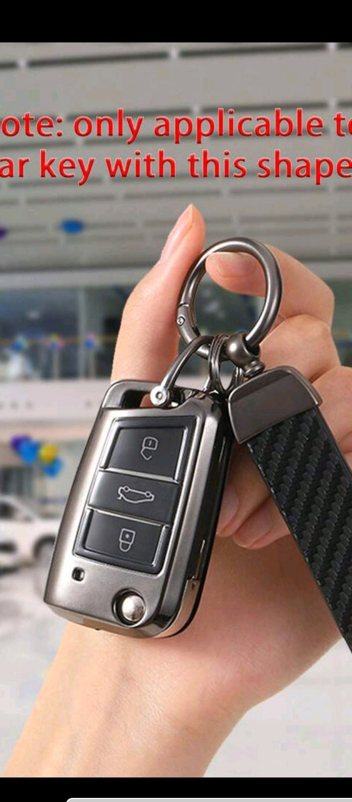 3pcs/Set TPU Soft Car Key Case + Leather Keychain + Screwdriver Kit, Suitable For 3-Button Folding Car Key
