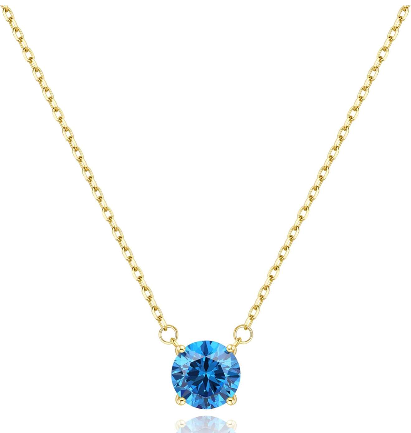 Dainty Gold Necklace Birthstone Necklace for Women