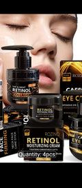 Retinol Black Skincare 4pcs Set, Including Eye Cream, Face Cream And Neck Cream,